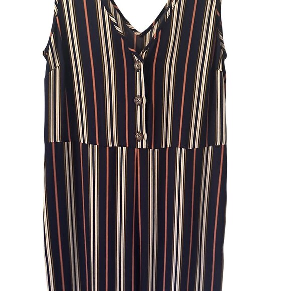 Xhilaration blue white and orange stripe wide leg jumpsuit size L - Picture 6 of 6